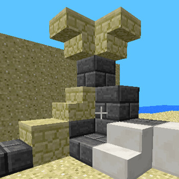 Blocks of various texture can be placed